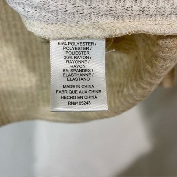 Bobeau Women’s Open Front Two Tone Cardigan Ivory & Oatmeal Size Medium NWT - Picture 6 of 7